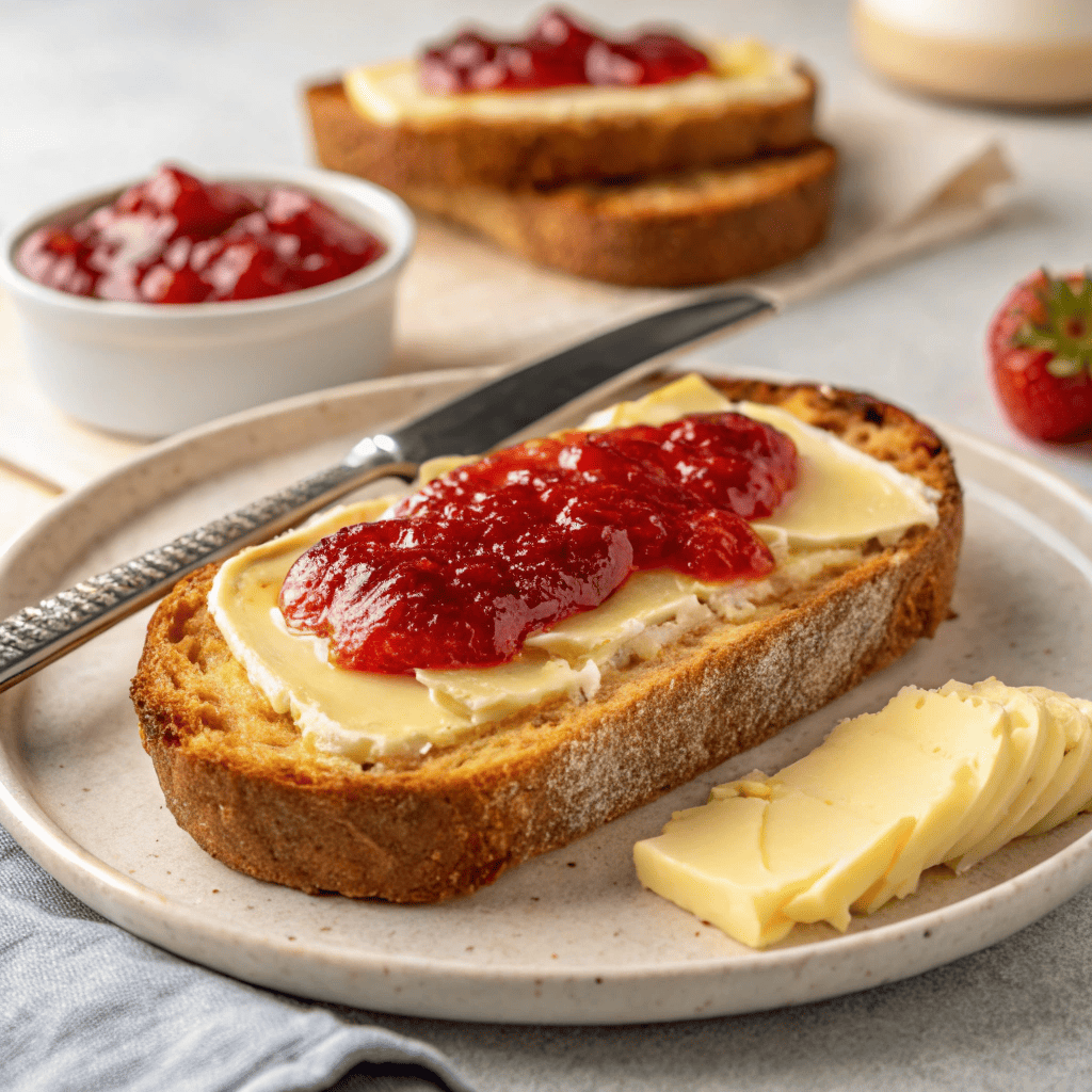 Petit-déjeuner sans FODMAP : Pain beurré et confiture