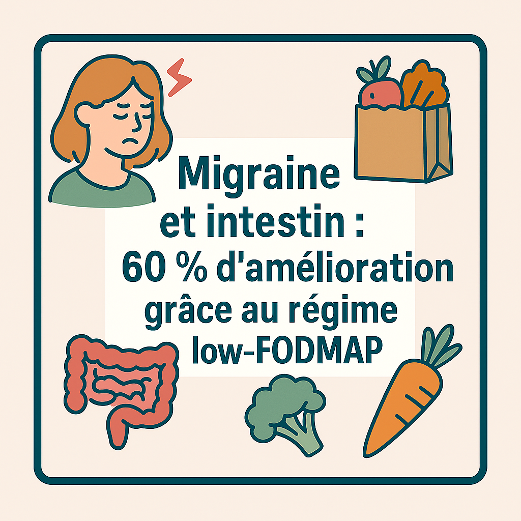 Migraine et intestin : 60 % d’amélioration grâce au régime low-FODMAP