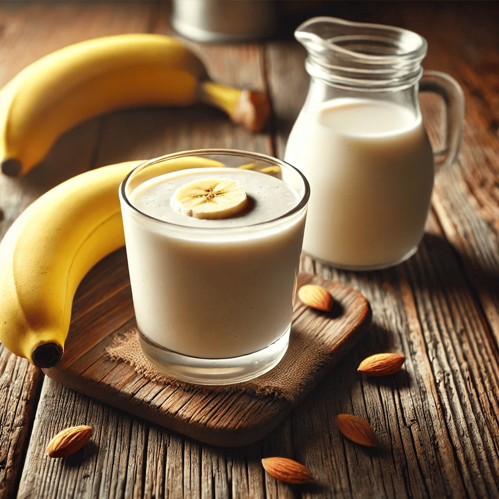 Smoothie banane et lait d’amande (pauvre en FODMAP)