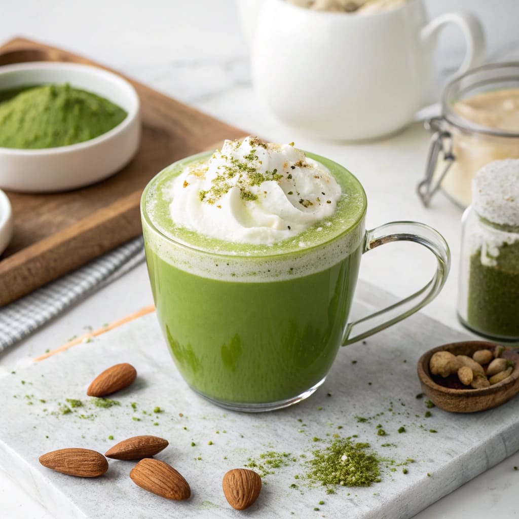Thé vert matcha latte sans FODMAP