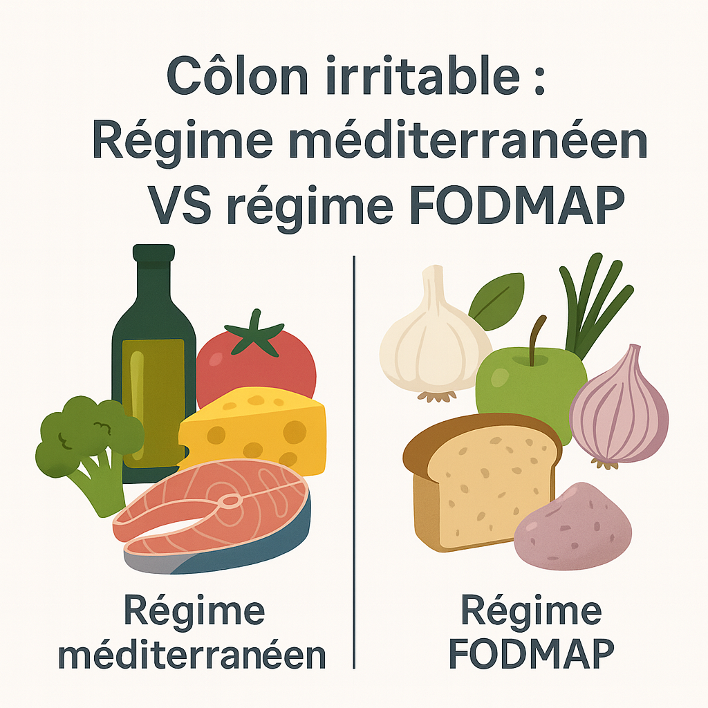 Régime côlon irritable : régime méditerranéen VS régime FODMAP