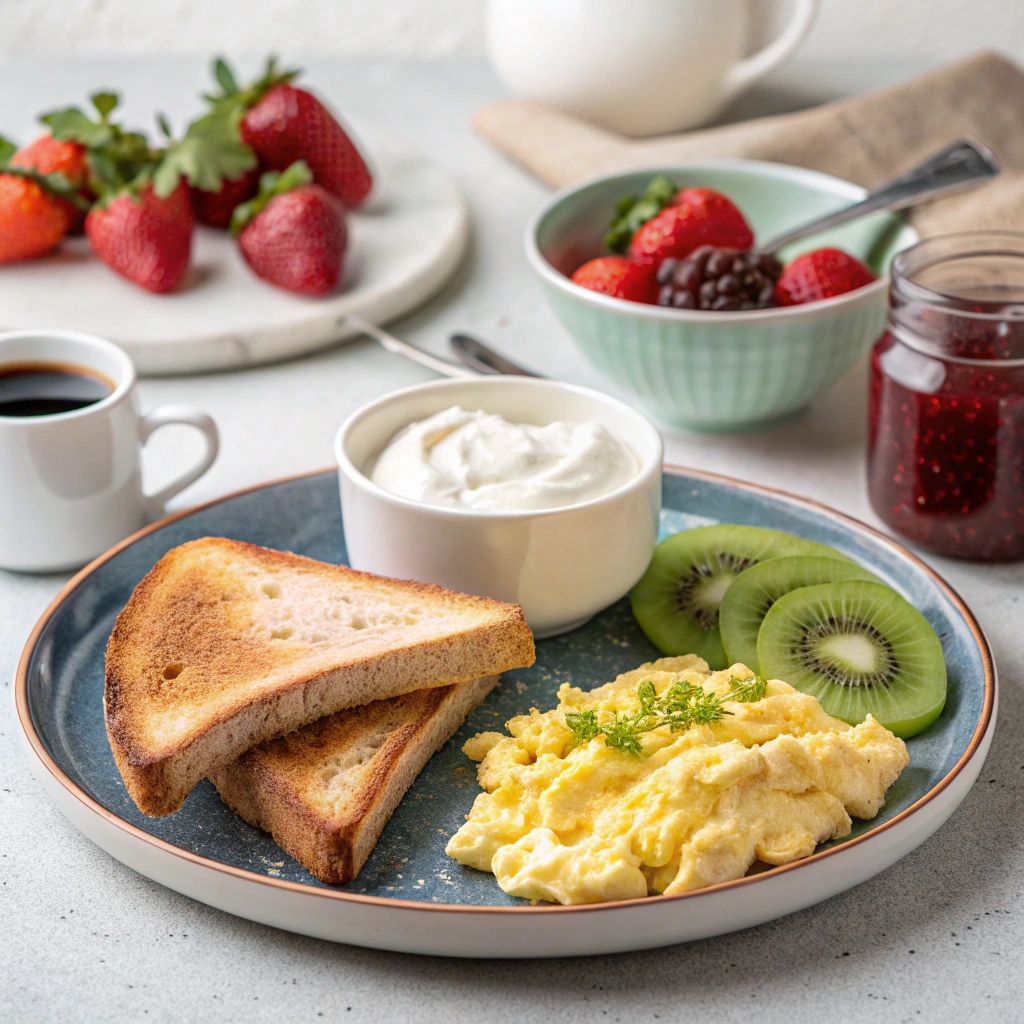 Petit déjeuner simple et équilibré